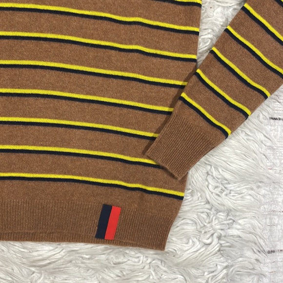 Kule Camel Cashmere Blend Samara Stripe Crewneck Sweater - Picture 5 of 10